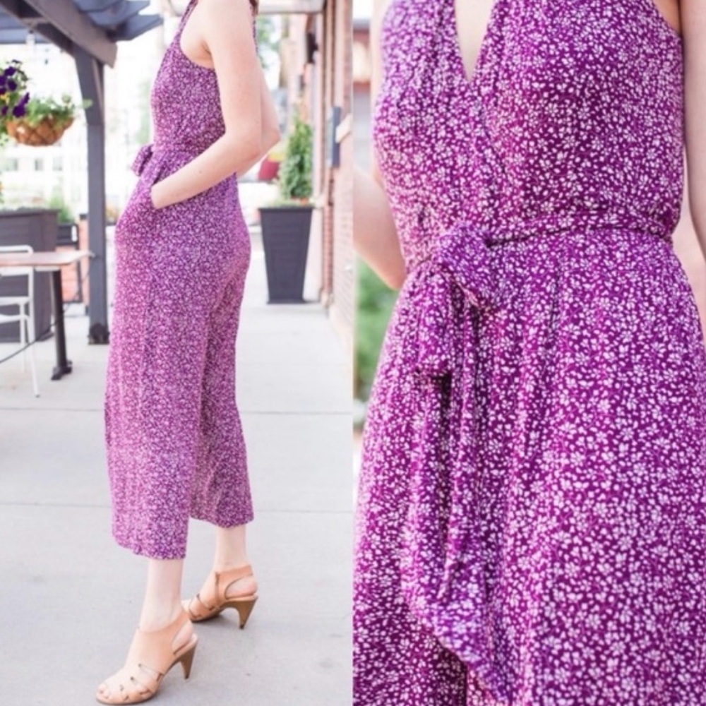 MAEVE Claremont Purple Floral Jumpsuit